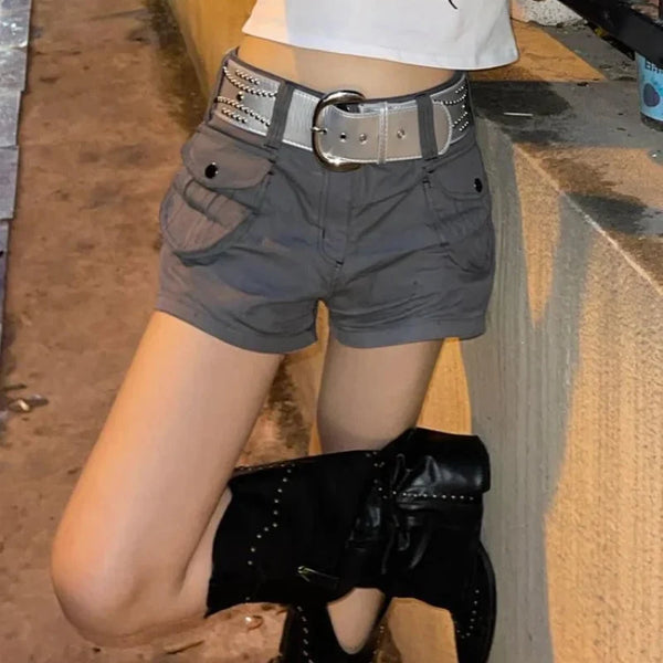 Vintage High Waist Cargo Shorts — vista frontale