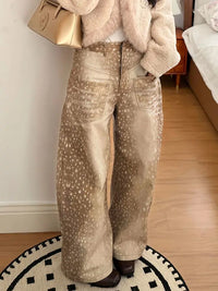 Vintage Hyena Animal Print Wide Leg Baggy Jeans — in alternativa