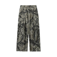 Vintage Leaf Pattern Camouflage Cargo Trousers — vista frontale