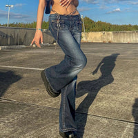 Vintage Low Waisted Skinny Flare Jeans — vista posteriore
