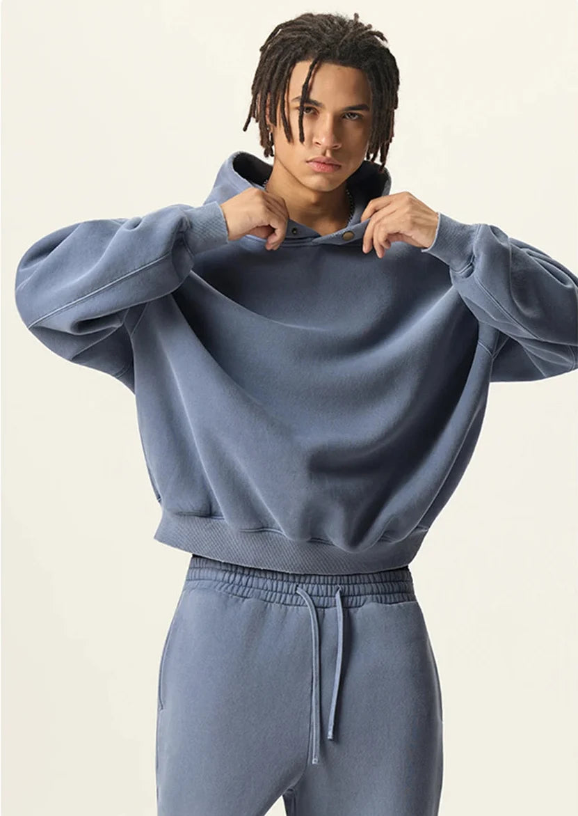 Vintage Oversized Baggy Plain Hoodie — vista completa