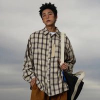 Vintage Plaid Long Sleeve Button Up Shirt — in alternativa