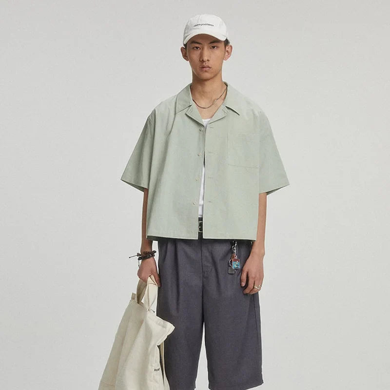 Vintage Short Sleeve Button Down Shirt — vista posteriore