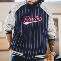 Vintage Striped Embroidered Baseball Jacket — dettaglio della stampa