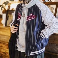 Vintage Striped Embroidered Baseball Jacket — in alternativa