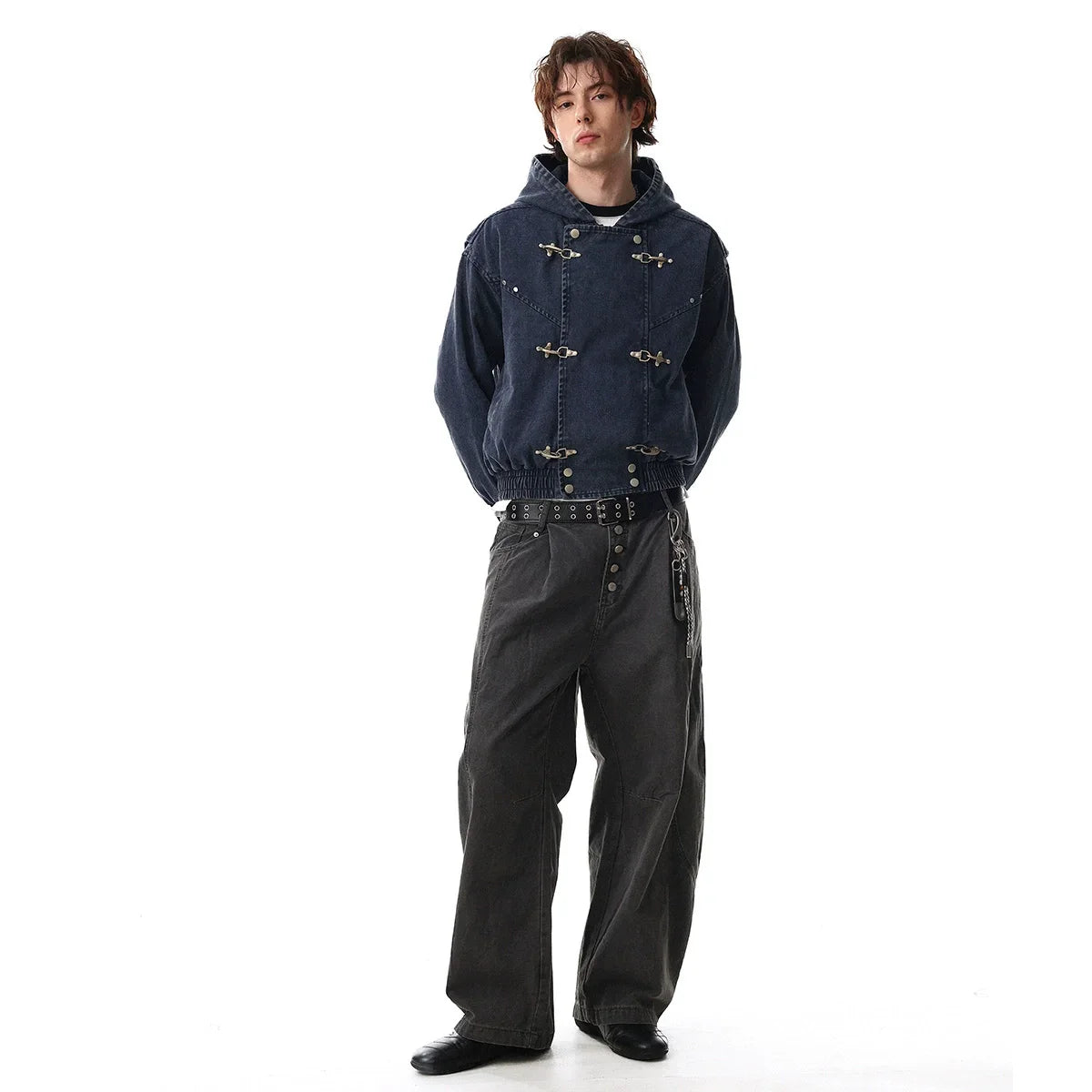 Vintage Washed Airplane Clip Denim Jacket Coat — in alternativa