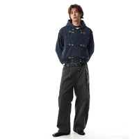 Vintage Washed Airplane Clip Denim Jacket Coat — in alternativa