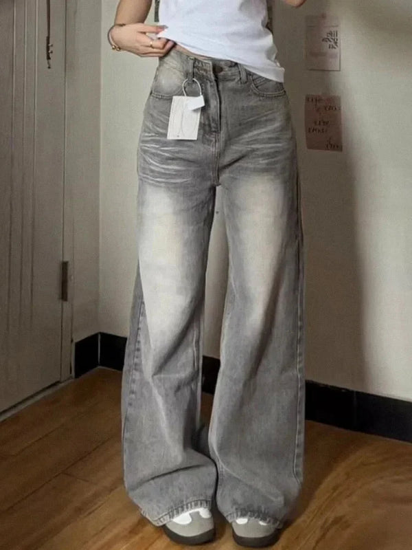 Vintage Washed Baggy Jeans — vista frontale