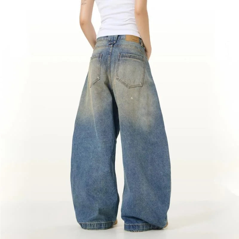 Vintage Wide Leg Washed Faux Dirt Barrel Jeans — in alternativa