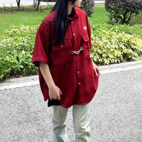 Waffle Button Up Short Sleeve Shirt — vista laterale