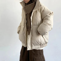 Waffle Shell Padded Puffer Jacket Coat — vista laterale