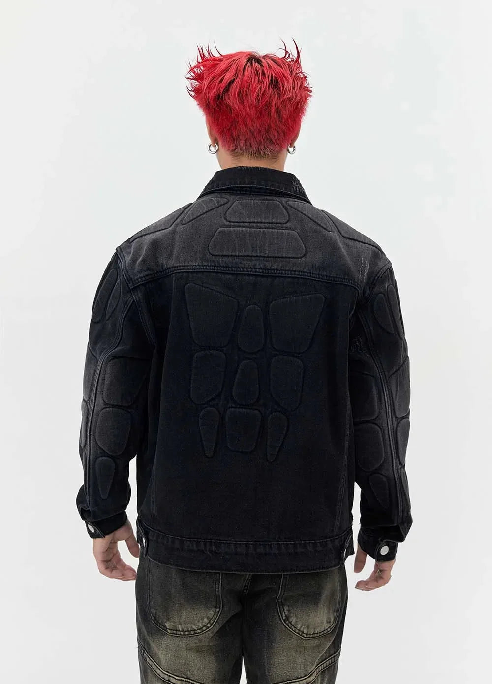 Washed Armour Panel Denim Jacket — vista completa