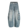 Y2K Washed Baggy Barrel Cargo Jeans