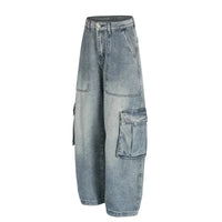 Washed Baggy Barrel Cargo Jeans — dettaglio della stampa
