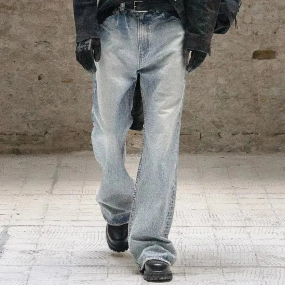 Washed Boot Cut Blue Jeans — vista posteriore