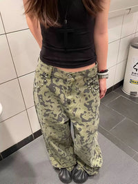 Washed Camouflage Baggy Jeans — dettaglio della stampa