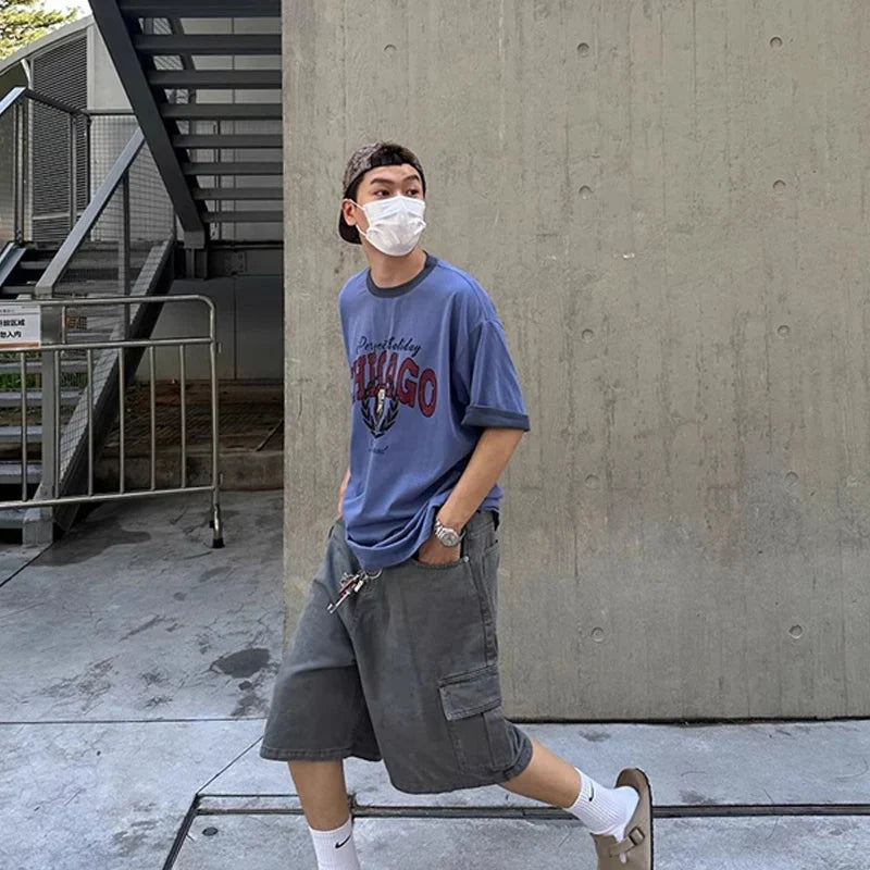 Washed Cargo Shorts — dettaglio della stampa