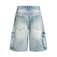 Washed Denim Cargo Jean Shorts Jorts — in alternativa
