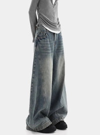 Washed Essentials Denim Curved Baggy Barrel Jeans — dettaglio
