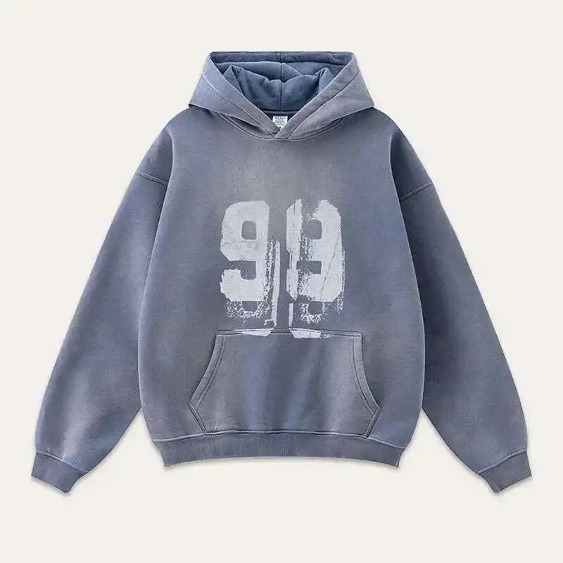 Washed Graphic "99" Hoodie — vista frontale