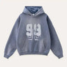 Y2K Washed Graphic "99" Hoodie