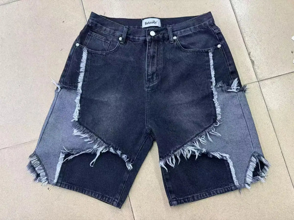Y2K Washed Patchwork Star Straight Jorts