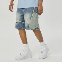 Washed Patchwork Star Straight Jorts — dettaglio
