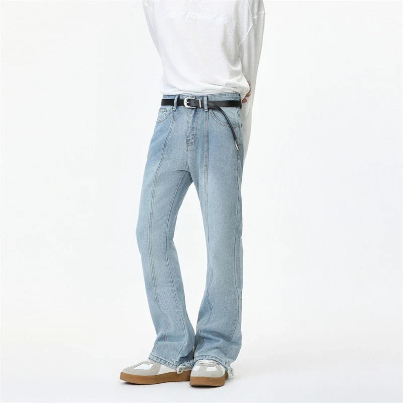 Washed Slim Fit Bootcut Denim Jeans — dettaglio
