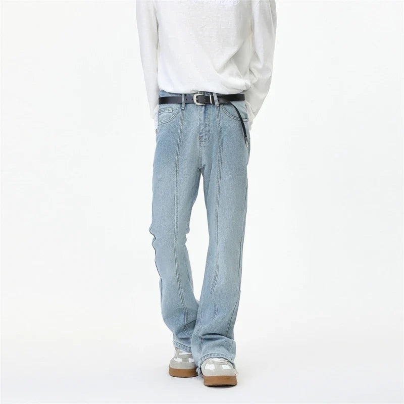 Washed Slim Fit Bootcut Denim Jeans — dettaglio della stampa