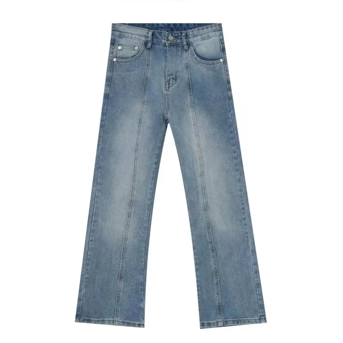 Washed Slim Fit Bootcut Denim Jeans — vista frontale