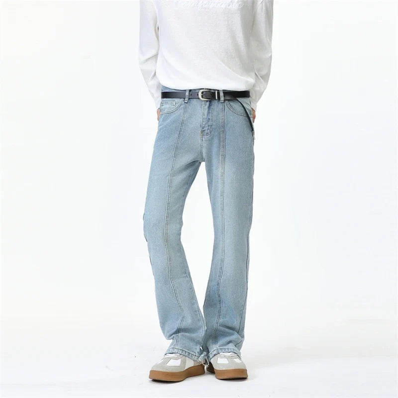 Washed Slim Fit Bootcut Denim Jeans — vista posteriore