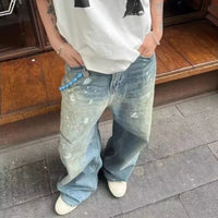 Washed Splatter Paint Denim Jeans — vista posteriore