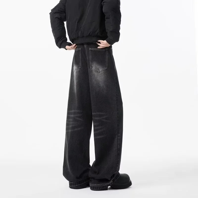 Washed Straight Leg Jeans — vista laterale