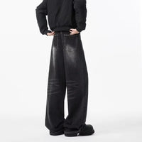 Washed Straight Leg Jeans — vista laterale