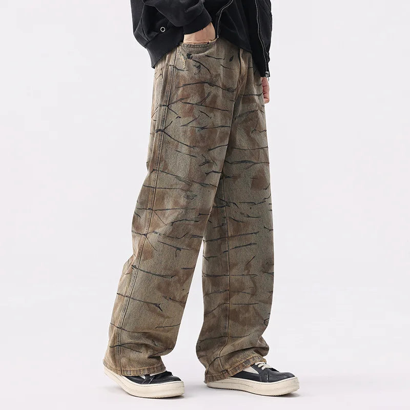 Washing Mud Contrast Colour Denim Jeans — dettaglio
