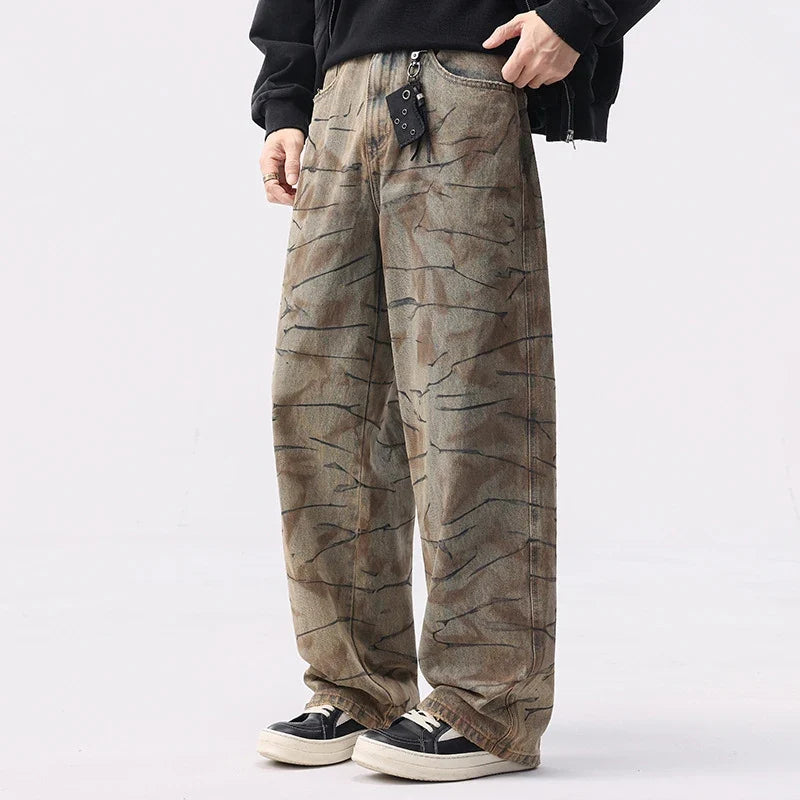 Washing Mud Contrast Colour Denim Jeans — vista posteriore