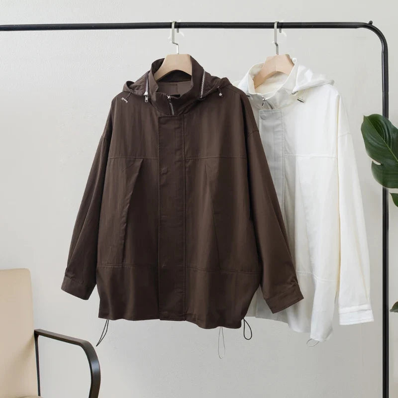 Waterproof Adjustable Long Windbreaker Jacket Coat — dettaglio