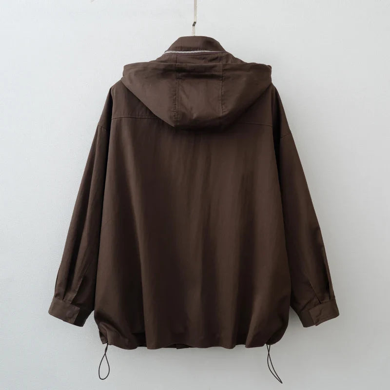 Waterproof Adjustable Long Windbreaker Jacket Coat — dettaglio della stampa
