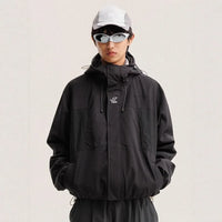 Waterproof Nylon Track Cargo Windbreaker Jacket — vista frontale