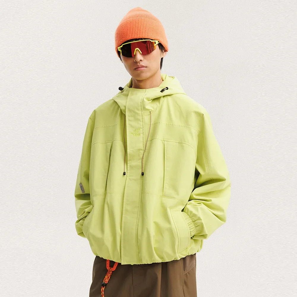 Waterproof Nylon Track Cargo Windbreaker Jacket — vista completa