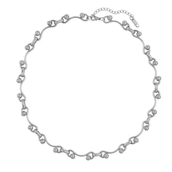 Wave Ball Chain Necklace — vista frontale