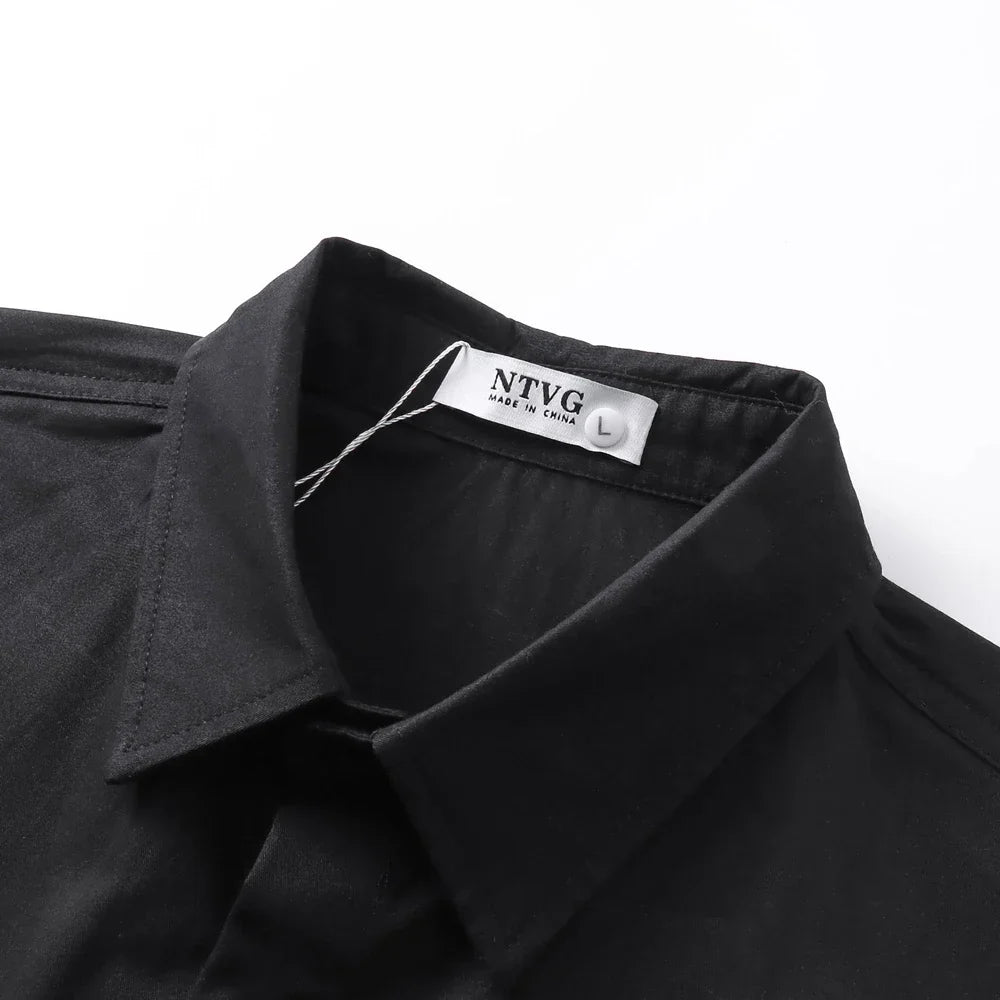 "Whats the Meaning" Graphic Print Short Sleeve Shirt — dettaglio del tessuto