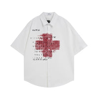 "Whats the Meaning" Graphic Print Short Sleeve Shirt — vista posteriore