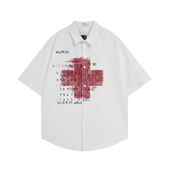 Y2K "Whats the Meaning" Graphic Print Short Sleeve Shirt