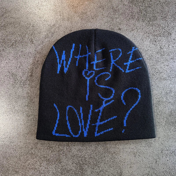 "Where Is Love?" Graphic Beanie — vista frontale