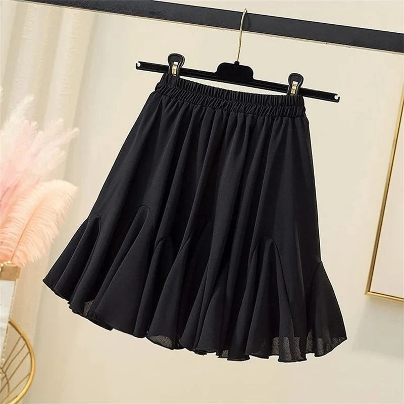 White High Waist Ruffle Mini Skirt — vista posteriore