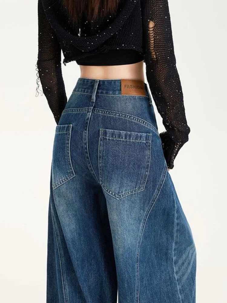 Wide Leg Baggy Barrel Jeans — dettaglio