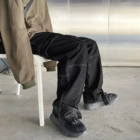 Wide Leg Baggy Cargo Jeans — vista laterale