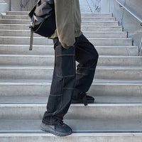 Wide Leg Baggy Cargo Jeans — vista frontale