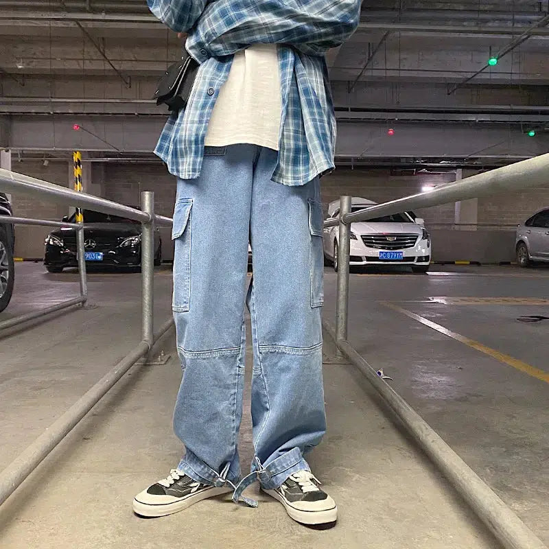 Wide Leg Baggy Cargo Jeans — vista posteriore